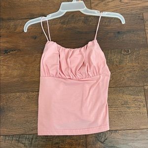 Baby Pink Scrunched Tank Top